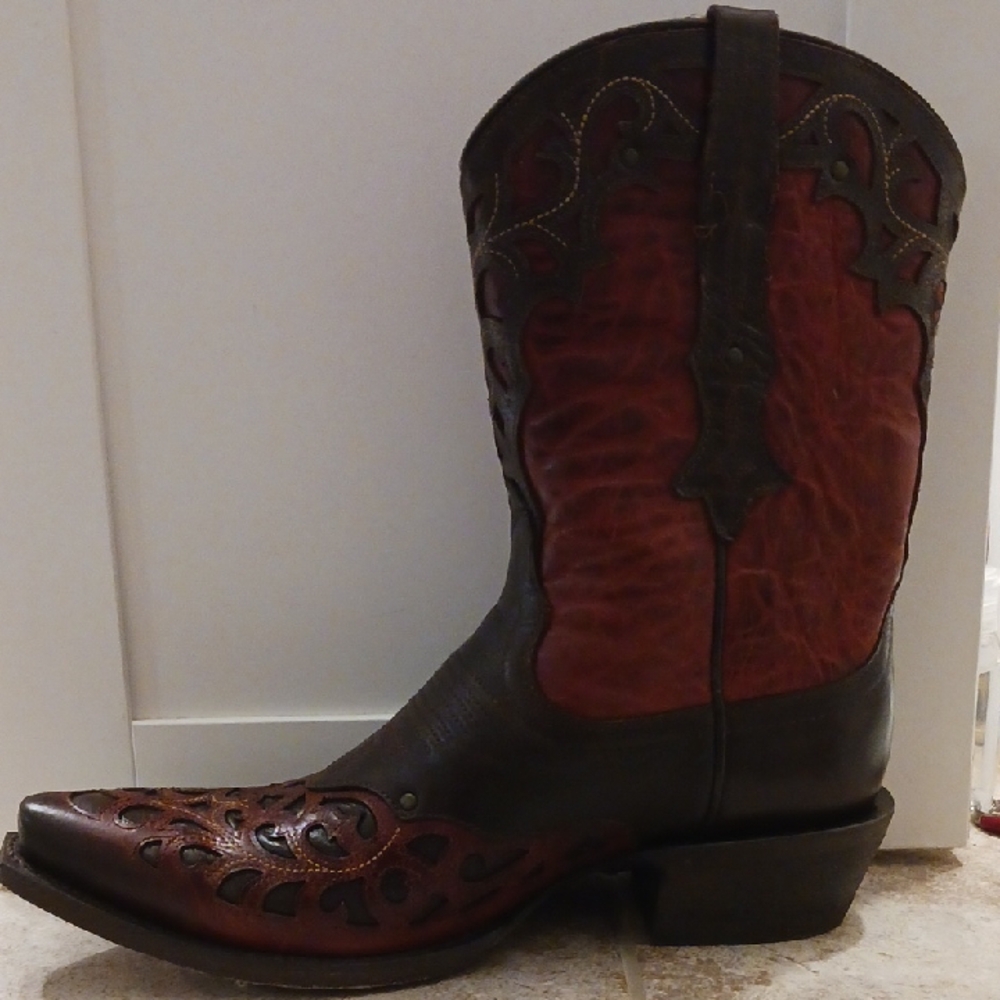 Ariat Men's Red and Brown Western Boots